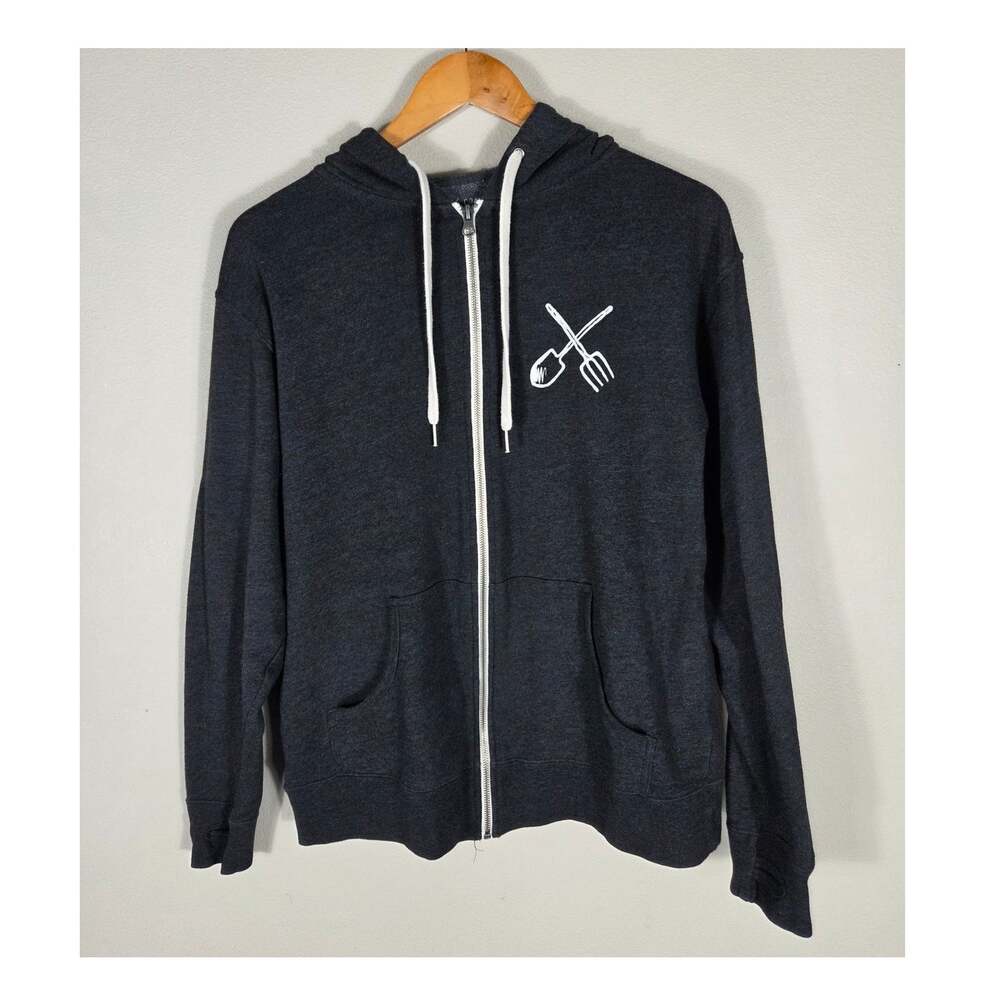Coalatree Evolution Full Zip Dark Gray Hoodie Size Large Cabin Core Granola
